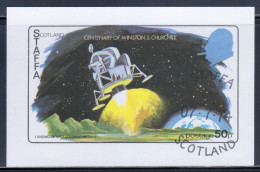 Staffa 1974 P# Souvenir Sheet 56 Used - Centenary Of Winston S. Churchill / Landing Of Apollo Lunar Module / Space - Emisiones Locales