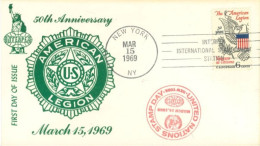 U.S.A.. -1969 -  FDC STAMP OF 50th ANNIVERSARY OF AMERICAN LEGION. - Covers & Documents