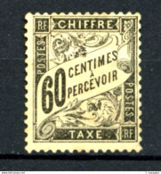 Taxe  21 - 60c Noir - Neuf  Sans Gomme - Très Beau - Signé Cérès - RARE - 1859-1959 Mint/hinged