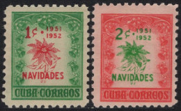 Cuba 1951 Correo 352A/B **/MNH Navidad / Filigrana.(2sellos) - Nuevos