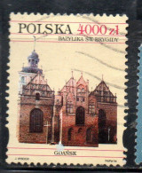 POLONIA POLAND POLSKA 1994 BASILIC OF ST. BRIGIDA GDANSK CHURCH 4000z USED USATO OBLITERE' - Gebraucht