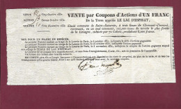 150224 - VIEUX DOCUMENT - ACTION 1 Franc 1832 La Terre Du Lac D'Espirat PUY DE DOME SAINT SATURNIN  Clermont Ferrand - Landbouw