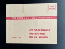 NETHERLANDS 19?? UNUSED ENVELOPE POSTCHEQUE- EN GIRODIENST NEDERLAND G 39 F AH N33 - Covers & Documents