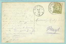 Postkaart Met Sterstempel BEUZET - 1919 - Sternenstempel