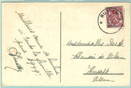 Postkaart Met Sterstempel RUTTEN - 1949 - Cachets à étoiles