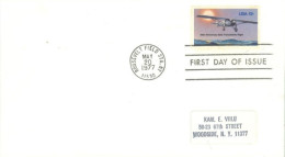 U.S.A.. -1977 -  FDC STAMP OF 50th ANNIVERSARY SOLO TRANSATIANTIC FLIGHT SENT TO N.Y. . - Lettres & Documents