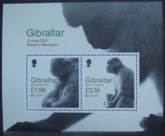 Gibraltar  BL  Europa Cept   Gefährdete Nationale Tierwelt   2021    ** - 2021