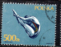 POLONIA POLAND POLSKA 1990 FIGURE SKATING 500z USED USATO OBLITERE' - Gebruikt