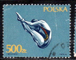 POLONIA POLAND POLSKA 1990 SPORT FIGURE SKATING 500z USED USATO OBLITERE' - Gebruikt