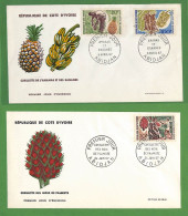 Ad6470 -  COTE D'IVOIRE - Postal History - SET Of 2 FDC COVER 1967 - FRUIT Food - Cartas & Documentos