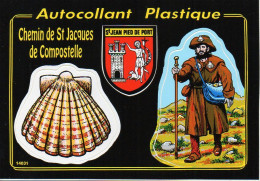 CPM Autocollant Plastique - Chemin De Saint-Jacques De Compostelle, Coquille, Pèlerin, Blason - Heilige Stätte