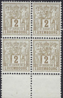 Luxembourg - Luxemburg - Timbres -  1882   Allégories  1 Bloc à 4    MNH** - Blocks & Kleinbögen