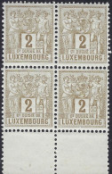 Luxembourg - Luxemburg - Timbres -  1882   Allégories  1 Bloc à 4    MNH** - Blokken & Velletjes