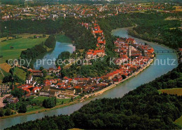 72756126 Burghausen Salzach Fliegeraufnahme Flusspartie Burghausen - Burghausen