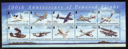 British Indian Ocean Territory (BIOT) - 2003 Airplanes - The 100th Ann. Of Powered Flight. M/S MNH** - Territoire Britannique De L'Océan Indien