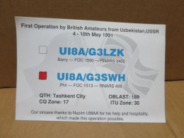 OUZBEKISTAN Carte Radio Amateur TASHKENT - Uzbekistán