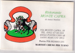 Calendarietto - Ristorante Monte Grappa - Pontevecchio Di Sasso Marconi - Bologna - Anno 1996 - Petit Format : 1991-00