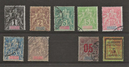 Guadeloupe YT 3 N*, 27, 28, 30, 32, 40/42, 72 Oblit. - Used Stamps