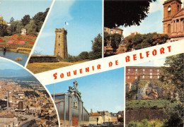 90 - SOUVENIR DE BELFORT - SQ LECHTEN- TOUR DE LA MIOTTE ST CHRISTOPHE - VUE GENERALE - LE MARCE COUVERT - LE CHATEAU - Belfort – Le Lion