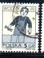 POLONIA POLAND POLSKA 1996 SIGNS OF THE ZODIAC AQUARIUS  5g USED USATO OBLITERE' - Usati