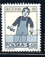 POLONIA POLAND POLSKA 1996 SIGNS OF THE ZODIAC AQUARIUS  5g USED USATO OBLITERE' - Usati