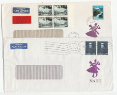 1978-83 2 NADU Ballroom DANCING ADVERT Norway  Air Mail COVERS Stamps Cover Dance - Briefe U. Dokumente