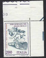 Italia, Italy, Italie, Italien 1981; Angelo Suona Il Corno Di Posta, Angel Plays The Horn . Francobollo Di Bordo. - Cristianismo