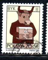 POLONIA POLAND POLSKA 1996 SIGNS OF THE ZODIAC TAURUS 20g USED USATO OBLITERE' - Used Stamps