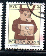 POLONIA POLAND POLSKA 1996 SIGNS OF THE ZODIAC TAURUS 20g USED USATO OBLITERE' - Gebruikt