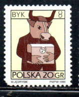 POLONIA POLAND POLSKA 1996 SIGNS OF THE ZODIAC TAURUS 20g USED USATO OBLITERE' - Used Stamps