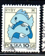 POLONIA POLAND POLSKA 1996 SIGNS OF THE ZODIAC PISCES 10g USED USATO OBLITERE' - Gebruikt