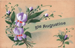 AUGUSTINE * CPA Peinte à La Main Illustrateur Prénom Name * Ste Augustine * Fleurs Flowers - Firstnames