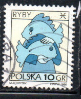 POLONIA POLAND POLSKA 1996 SIGNS OF THE ZODIAC PISCES 10g USED USATO OBLITERE' - Oblitérés