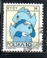 POLONIA POLAND POLSKA 1996 SIGNS OF THE ZODIAC PISCES 10g USED USATO OBLITERE' - Used Stamps