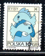 POLONIA POLAND POLSKA 1996 SIGNS OF THE ZODIAC PISCES 10g USED USATO OBLITERE' - Oblitérés