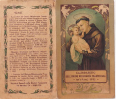 Calendarietto - Unione Missionaria Francescana - Anno 1935 - Formato Piccolo : 1921-40