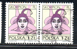 POLONIA POLAND POLSKA 1996 SIGNS OF THE ZODIAC SCORPIO 1z USED USATO OBLITERE' - Used Stamps
