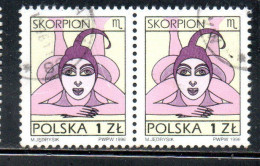 POLONIA POLAND POLSKA 1996 SIGNS OF THE ZODIAC SCORPIO 1z USED USATO OBLITERE' - Usados