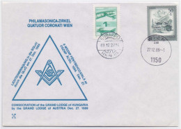 Consecration Of The Grand Lodge Of Hungaria By The Grand Lodge Of Austria, Freemasonry, Masonic, Combination Masonic FDC - Freemasonry