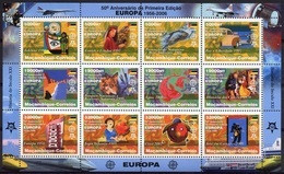 Mozambico 2006, 50th Europa Stamps, Trains, Concorde, Fishes, Cars, Clown, 12val In BF - Mozambique