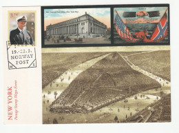 New York In 1880 NORWAY USA Friendship EXHIBITION Card 1998  Cover Stamps Postcard - Brieven En Documenten