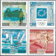 BRAZIL - BLOCK OF FOUR ATHENS'2004 SUMMER OLYMPIC GAMES 2004 - MNH - Estate 2004: Atene