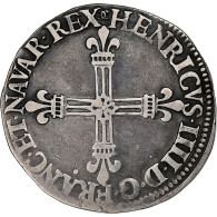 France, Henri IV, 1/4 Ecu, 1590, Châlons-en-Champagne, 1st Type, Argent, TTB+ - 1589-1610 Henry IV The Great