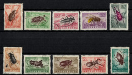 Hongrie - PA - "Insectes" - Série Oblitérée N° 160 à 169 De 1954 - Used Stamps