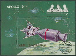 Jemen (Nordjemen) 1969 Raumfahrt Apollo 9 Block 102 Gestempelt (C97831) - Yemen