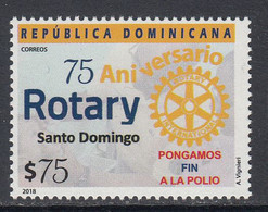 2018 Dominican Republic Rotary International Polio Health Complete Set Of 1 MNH - Dominican Republic