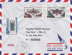 MALI -1968--Lettre N'GOUMA  Pour MONTESSON -78 (France)... Timbres  Insectes (3 Valeurs)  Sur Lettre.....cachet - Mali (1959-...)