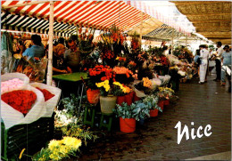 27-2-2024 (1 Y 23) France -  Nice Flower Market (posted 1994 With Le Mans Cathédrale Stamp) - Mercati