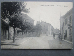 CPA 38 Isère  PONT De CHERUY - Route De Lyon  Charrette à Bras Avec Un Chien Pour Aider à Tirer La Charge  écrite 1918 - Pont-de-Chéruy