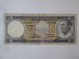 Equatorial Guinea 25 Ekuele 1975 Banknote,see Pictures - Guinea Ecuatorial